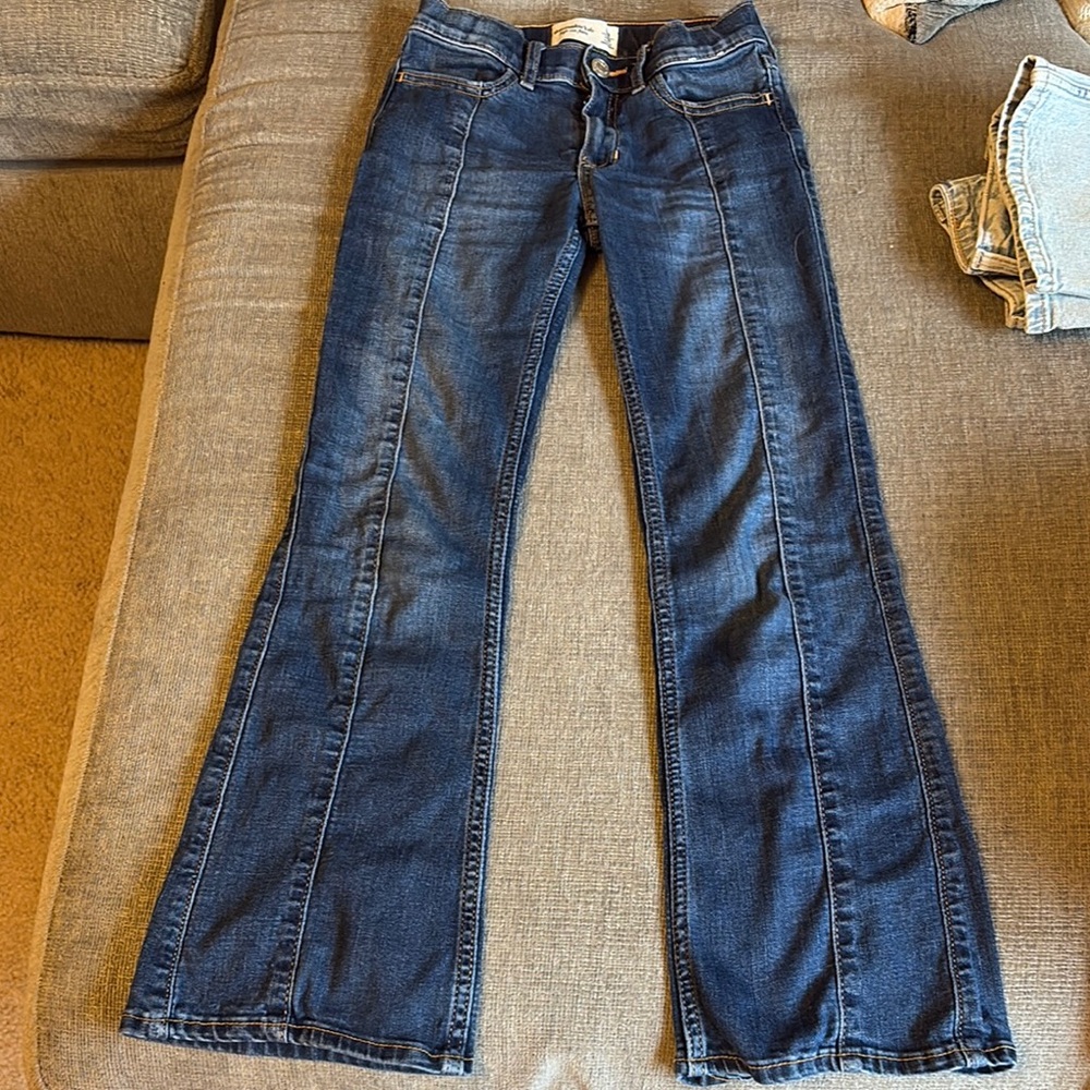 Abercrombie Kids Blue Flare Wide Leg Jeans